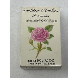 Vtg Crabtree &‎ Evelyn Rosewater with Cold Cream Eau De Rose Bar Soap 3.5 oz NIP